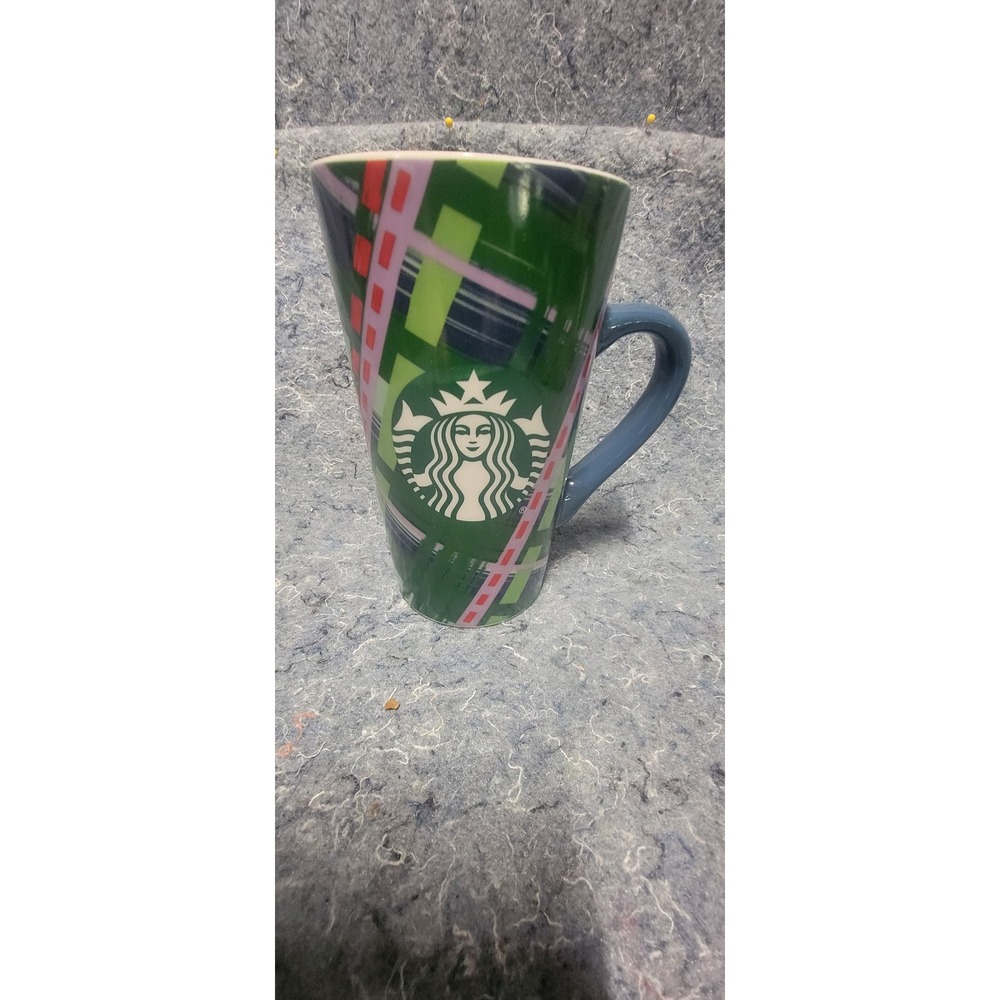 Starbucks 2020‎ Green Plaid Holiday Christmas Ceramic Coffee Cup 16oz